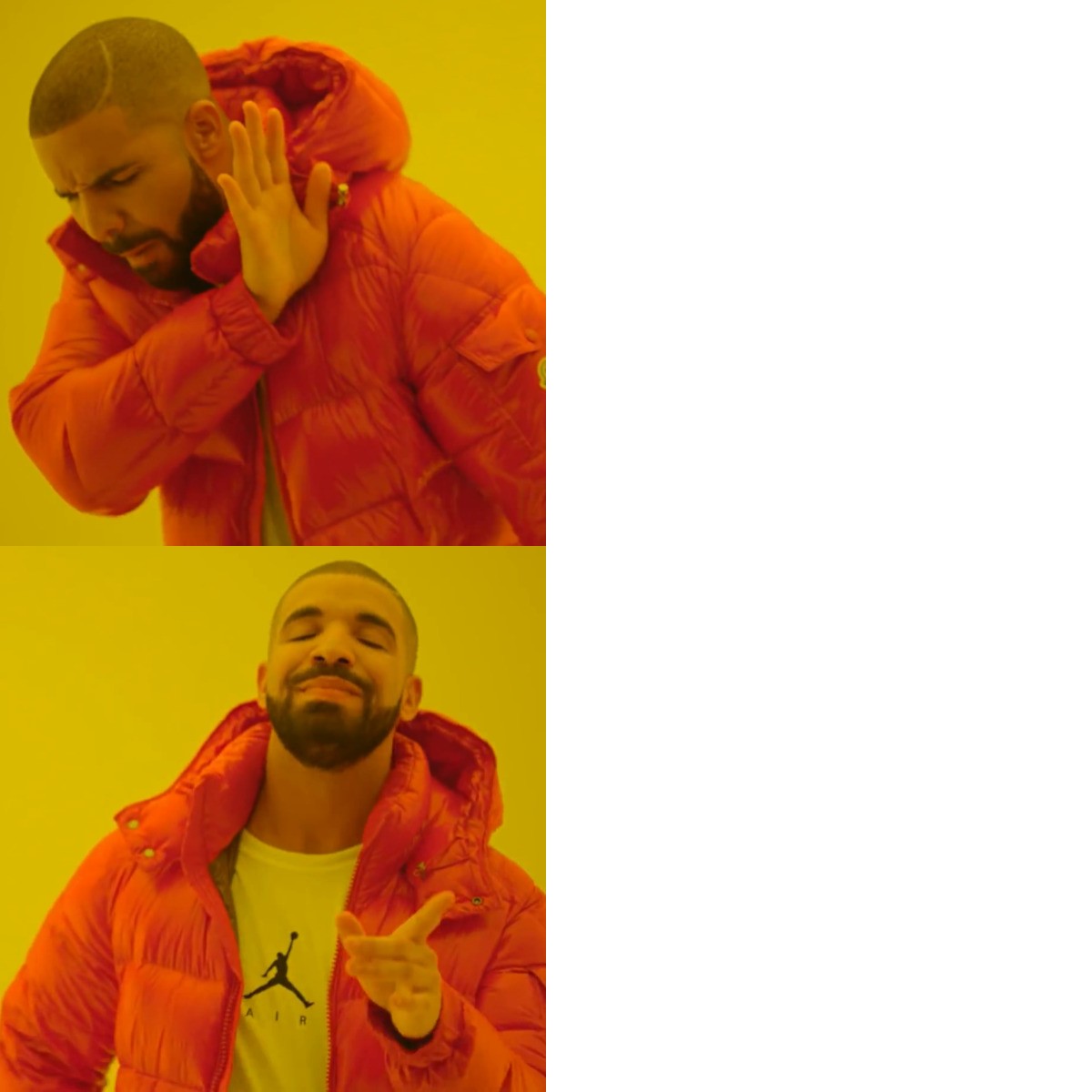 Drake Hotline Bling meme about Tailored Athlete