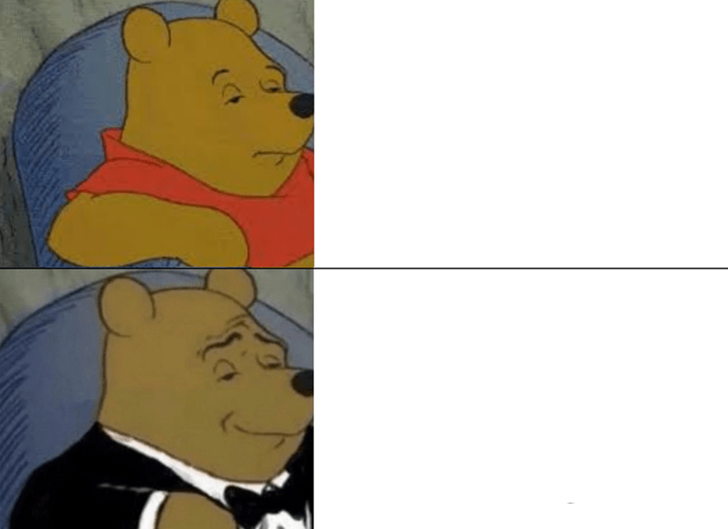 Tuxedo Winnie The Pooh meme about Tailored Athlete